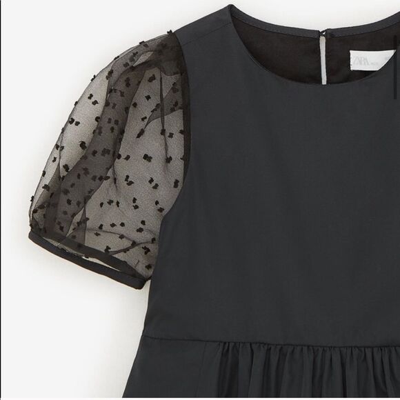 Black combination taffeta dress - Picture 5 of 10